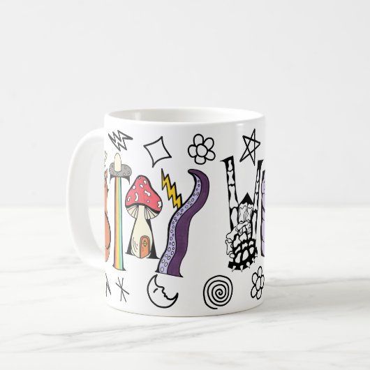 Restez Étrange Mug Avec Des Doodles (Devant gauche)