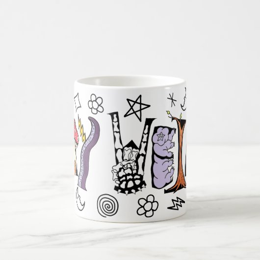 Restez Étrange Mug Avec Des Doodles (Centre)