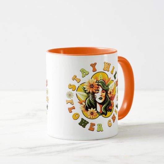 Restez Fleur Fluide Enfant Café Mug (Devant droit)