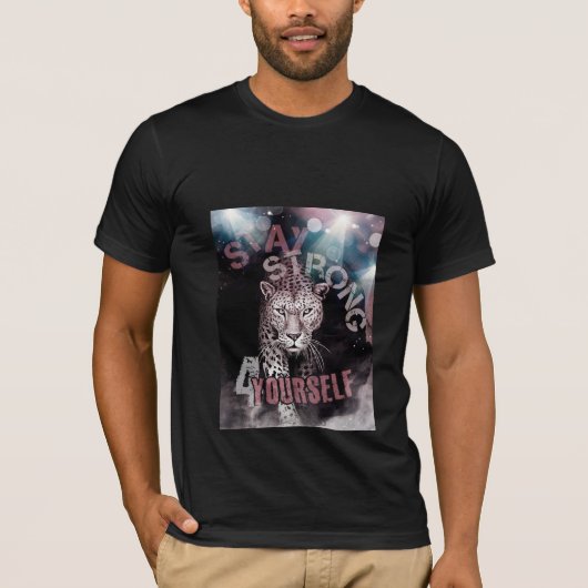 Restez fort motivation leopard T-shirt (Devant)