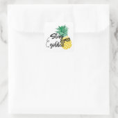 Restez Golden Beach ananas mots autocollant (Sac)