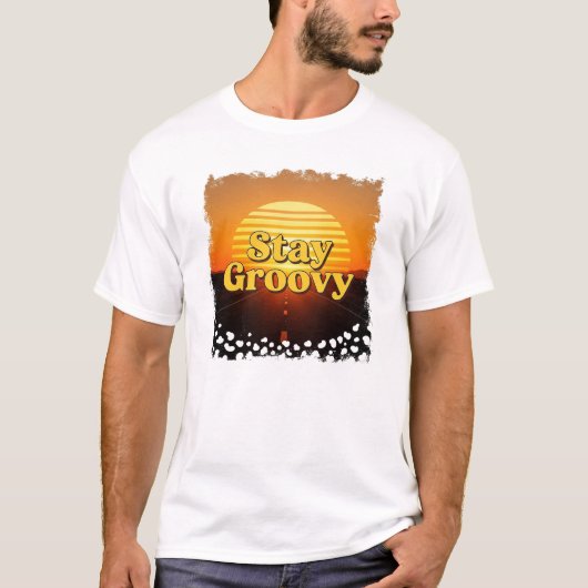 Restez Groovy – T-Shirt de Typographie Rétro Couch (Devant)