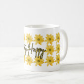 Restez heureux Mug Flower (Devant droit)