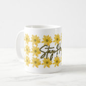 Restez heureux Mug Flower (Devant gauche)