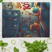 Restez hors de la cuisine - Serviette amusante et  (Plié)