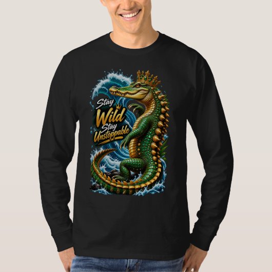 , Restez Inarrêtable – T-Shirt Océan Crocodile (Devant)