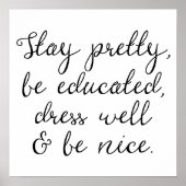 Restez Joli & Soyez Nice | Poster du script de cal (Devant)