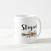 Restez la tasse d'aquarelle de style boho sauvage (Devant droit)