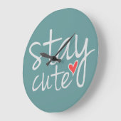 Restez mignonne horloge murale, gris (Angle)