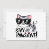 Restez Pawsitif ! Invitation adorable à thème chat (Dos)