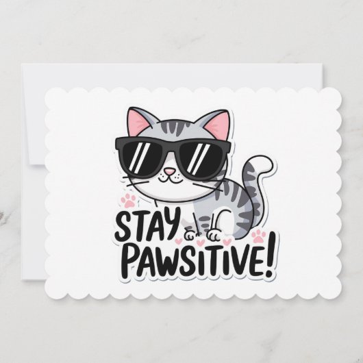 Restez Pawsitif ! Invitation adorable sur le thème (Dos)