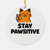 restez pawsitive joli chat roux ornement (Devant)