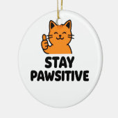 restez pawsitive joli chat roux ornement (Gauche)