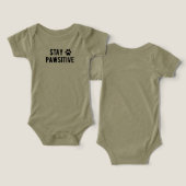 Restez Pawsitive Mignon Empreinte de Patte Vert Ol (Design Recto & Verso)