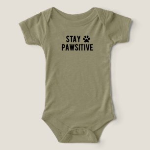 Restez Pawsitive Mignon Empreinte de Patte Vert Ol