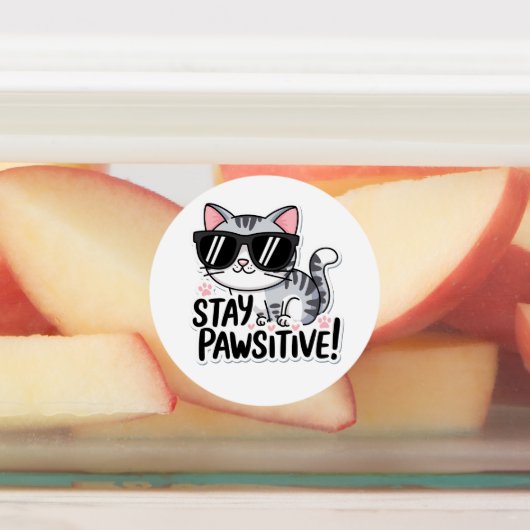 Restez Pawsitive ! Sticker chaton mignon - Amusant (Apposé)