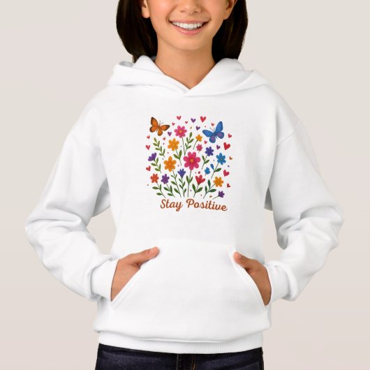 Restez positif - Fleurs et Papillons (Devant)