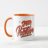 Restez positif - Mug de typographie rétro (Gauche)