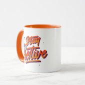 Restez positif - Mug de typographie rétro (Devant gauche)