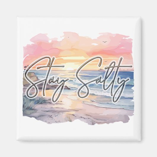 Restez Salty Sunset Beach Magnet (Devant)