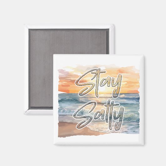 Restez Salty Sunset Beach Magnet (Recto/Verso)