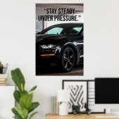 Restez stable sous pression Affiche de citation de (Bureau à domicile)