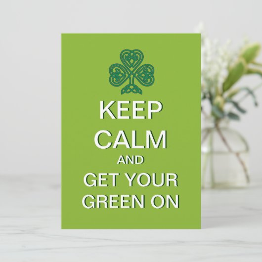 Restez tranquille Soyez vert le Invitation de la S (Debout devant)