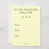 Restez tranquille Soyez vert le Invitation de la S (Dos)