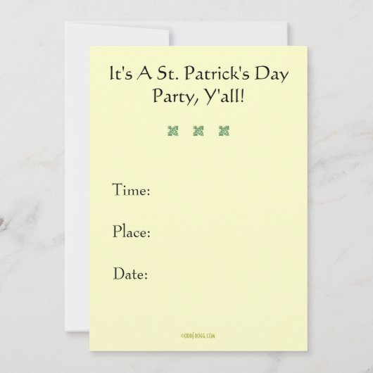 Restez tranquille Soyez vert le Invitation de la S (Dos)