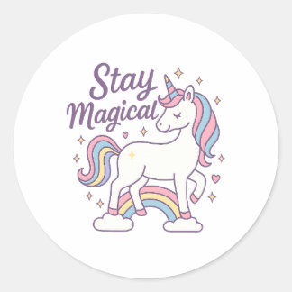 Restez un autocollant à licorne magique