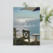 Restez un peu | Carte postale de bar de plage côti (Debout devant)