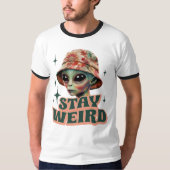 Restez un T-shirt Alien Cravate-Dye Ringer (Devant)