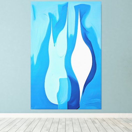 Restful Cobalt Echo Abstract Canvas Afdruk (Insitu (Houten vloer))