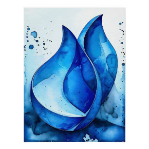 Restful Indigo Curves Perfect Poster