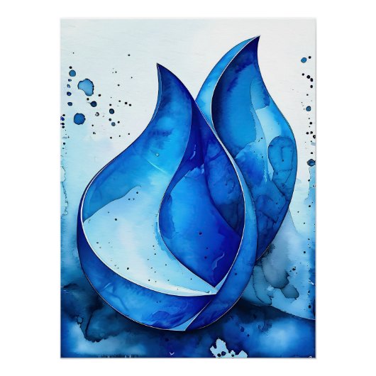 Restful Indigo Curves Perfect Poster (Voorkant)