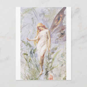 Resting - Angel met Lillies Briefkaart