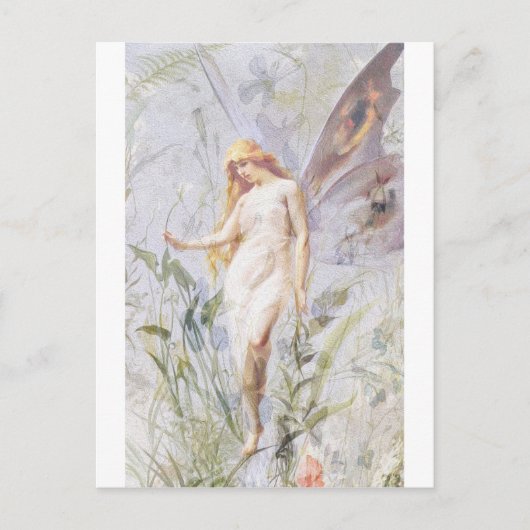 Resting - Angel met Lillies Briefkaart (Voorkant)