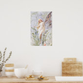 Resting - Angel met Lillies Poster (Keuken)