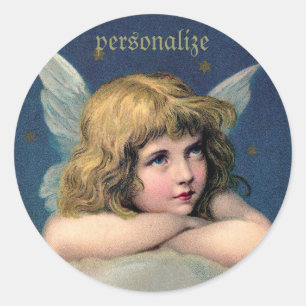  Resting Angel Round Stickers voor Personaliz