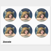  Resting Angel Round Stickers voor Personaliz (Vel)