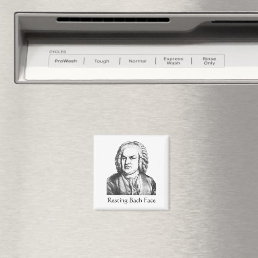 Resting Bach Face Classical Music Composer Magneet (Insitu (Vaatwasser))