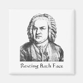 Resting Bach Face Classical Music Composer Magneet (Voorkant)