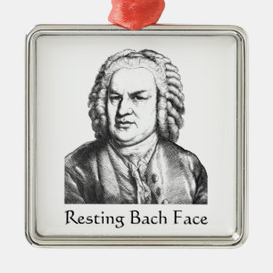 Resting Bach Face Classical Music Composer Metalen Ornament