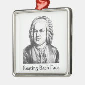 Resting Bach Face Classical Music Composer Metalen Ornament (Links)