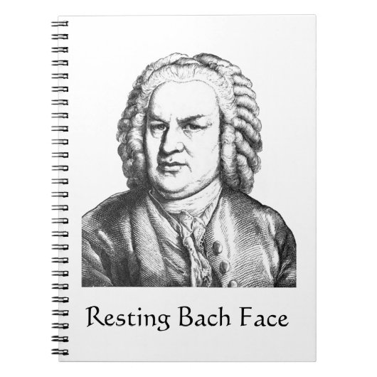 Resting Bach Face Classical Music Composer Notitieboek (Voorkant)