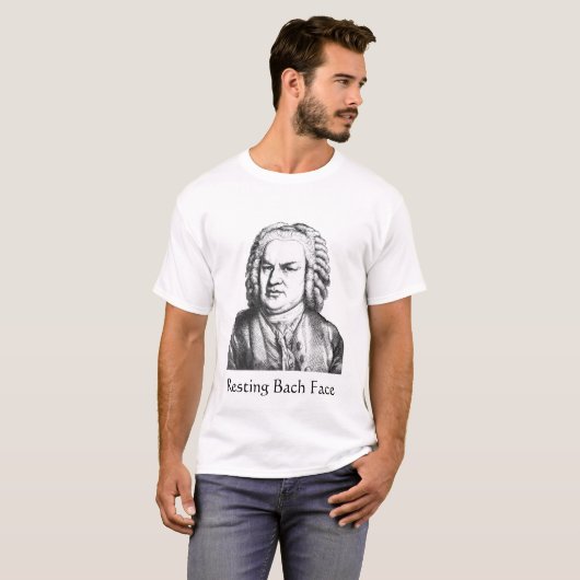 Resting Bach Face Classical Music Composer T-shirt (Voorkant volledig)