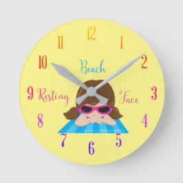 Resting Beach Face Girl on Beachtowel   Ronde Klok