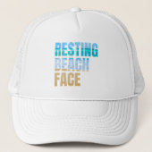 Resting Beach Face tropical White Trucker Pet (Voorkant)
