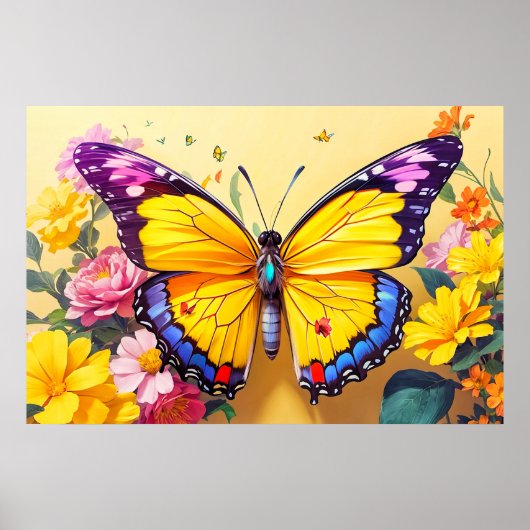 Resting Butterfly Illustratie Ontwerp Poster (Voorkant)