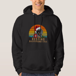 Resting Dachshund Dog Face Merry Kerstrero Hoodie